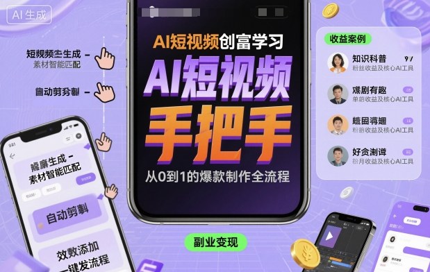AI短视频创富学习，手把手教会你制作AI短视频-讯领网创