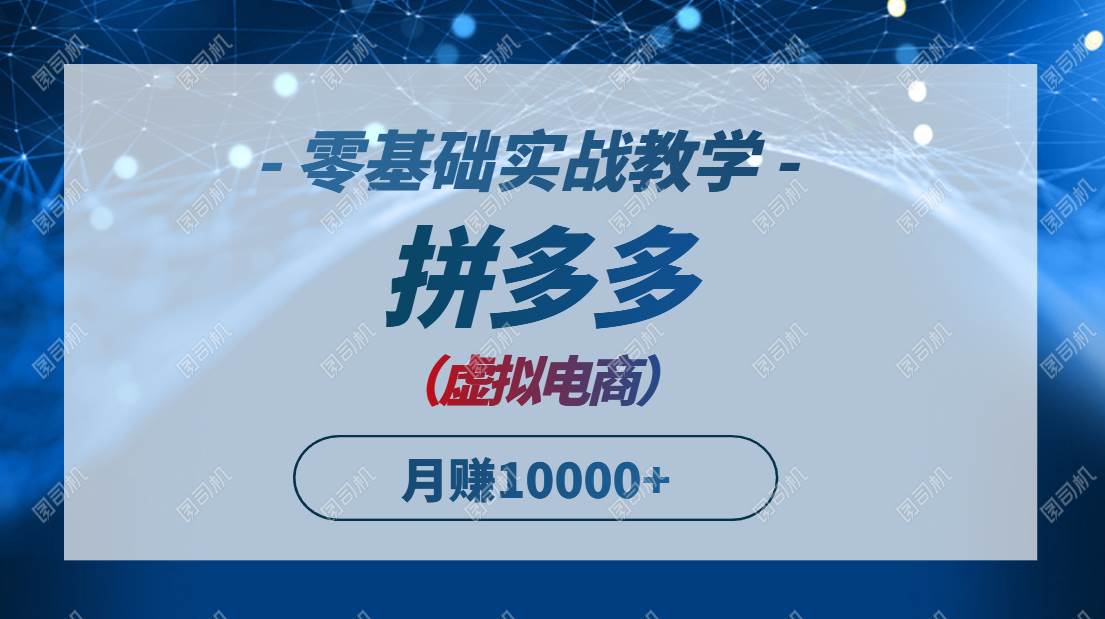 （14880期）拼多多虚拟电商，零基础实战教学，快速打爆商品，新手也能月入10000+-讯领网创