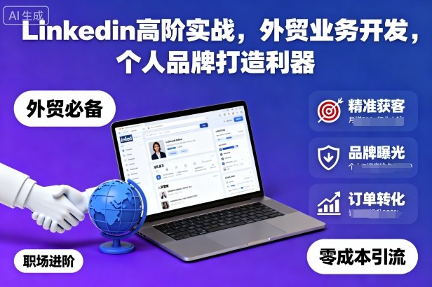 Linkedin高阶实战，外贸业务开发，个人品牌打造利器-讯领网创
