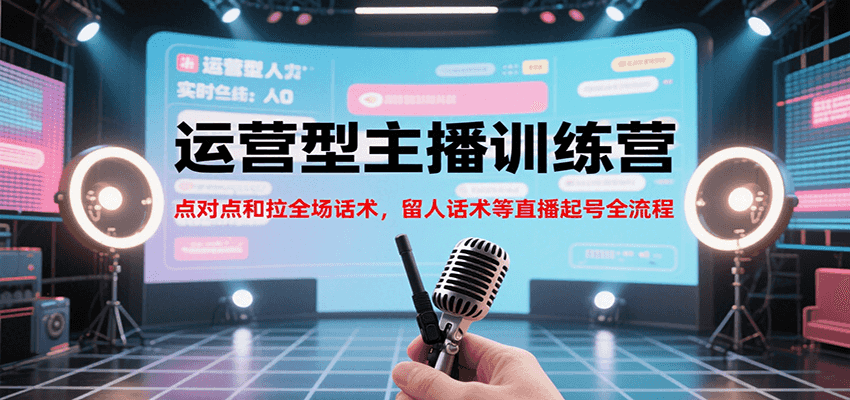 运营型主播训练营，点对点和拉全场话术，留人话术等直播起号全流程（更新7月）-讯领网创