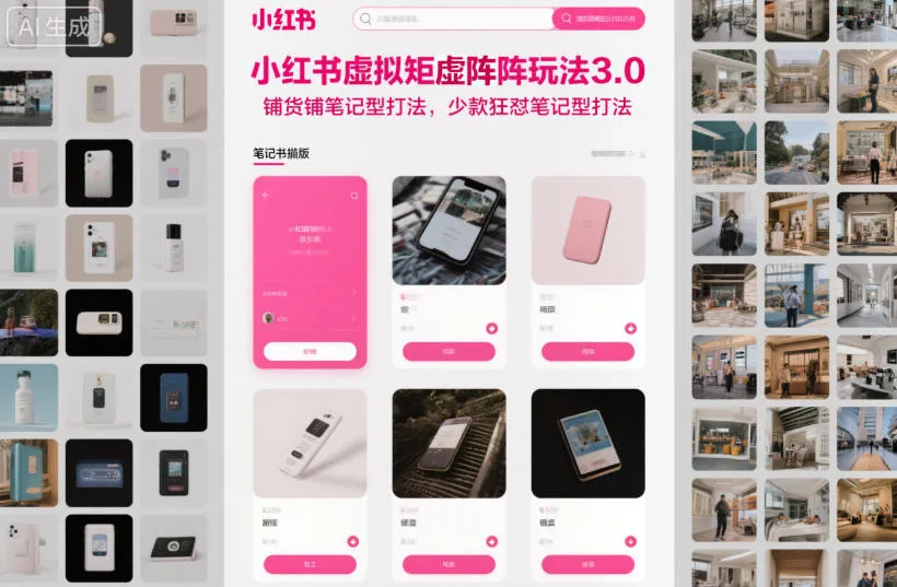 小红书虚拟矩阵玩法3.0，铺货铺笔记型打法，少款狂怼笔记型打法-五四资源网