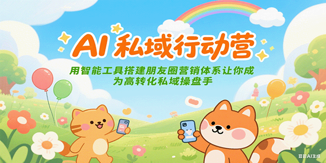 AI私域行动营：用智能工具搭建朋友圈营销体系让你成为高转化私域操盘手-讯领网创