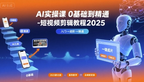 AI实操课0基础到精通-短视频剪辑教程2025-讯领网创