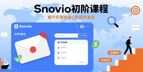 Snovio初阶课程，客户开发技能，外贸开发信-讯领网创