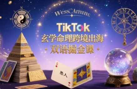TikTok玄学命理跨境出海双语掘金课，手把手教你用命理知识精准直击海外用户痛点-讯领网创