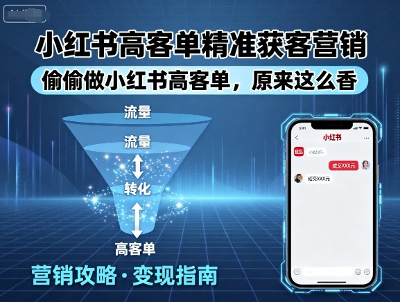 小红书高客单精准获客营销，偷偷做小红书高客单，原来这么香-讯领网创