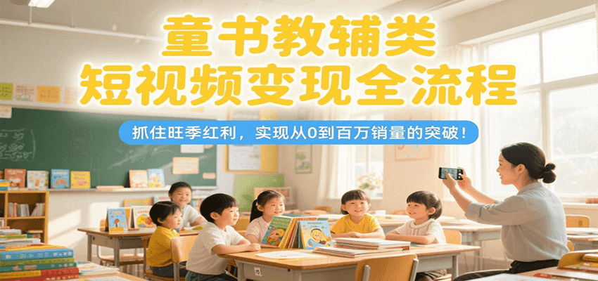 童书教辅类短视频变现全流程，抓住旺季红利，实现从0到百万销量的突破！-讯领网创