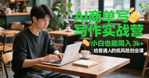 AI商单写作实战营，小白也能周入3k+，给普通人的低风险创业课-讯领网创