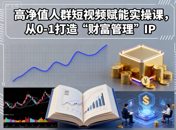高净值人群短视频赋能实操课，从0-1打造“财富管理”IP-讯领网创