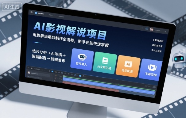 AI影视解说项目，电影解说爆款制作全流程，新手也能快速掌握-讯领网创