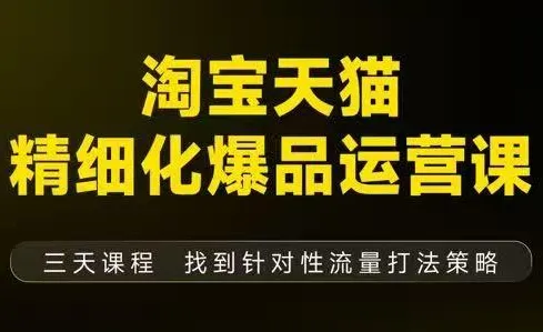 猫课子幽·淘宝天猫精细化爆品运营【音频+字幕+文档】(9月12-14杭州线下课)-五四资源网