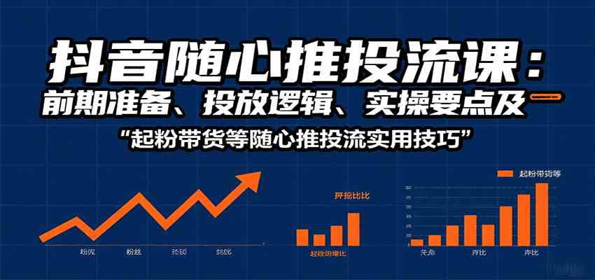 抖音随心推投流课：前期准备、投放逻辑、实操要点及起粉带货等随心推投流实用技巧-讯领网创