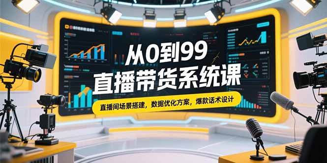 （15362期）从0到99直播带货系统课，直播间场景搭建，数据优化方案，爆款话术设计-寒山客
