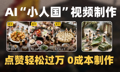 爆款1000W+播放微缩景观迷你小人国AI视频0成本制作全流程教学-讯领网创