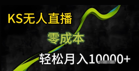 KS无人直播25年最新玩法，只需一部手机，轻松月入1W+【揭秘】-讯领网创