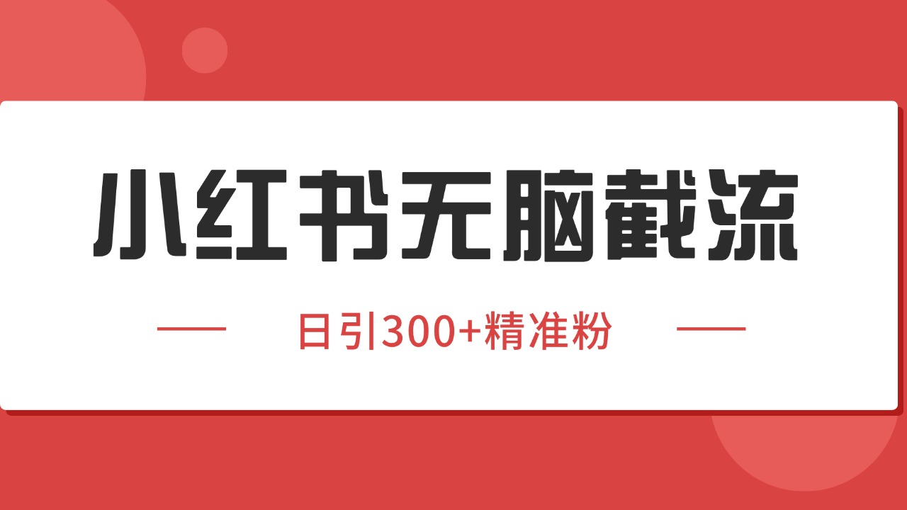 小红书截流同行客源，独家野路子获客玩法 日引200+暴力获客-讯领网创