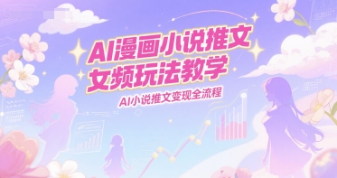 AI漫画小说推文女频玩法教学，AI小说推文变现全流程-讯领网创