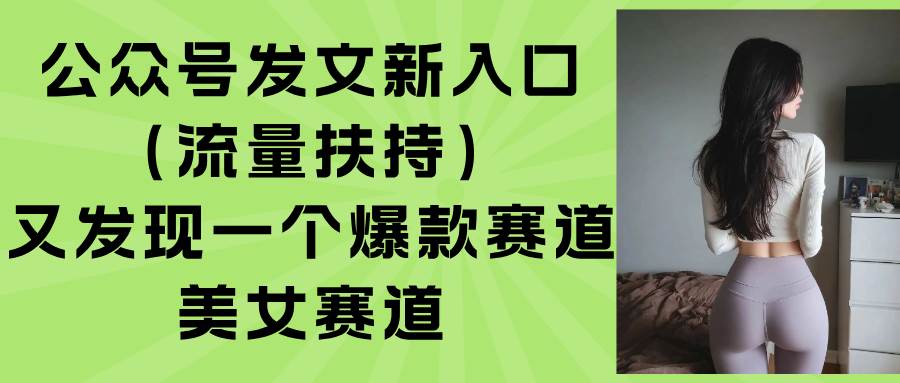 （15781期）公众号发文新入口（流量扶持），又发现一个爆款赛道：美女赛道-讯领网创
