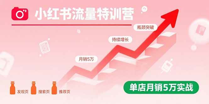 （15936期）小红书流量特训营：突破流量瓶颈，实现店铺持续增长，单店月销5万实战-讯领网创