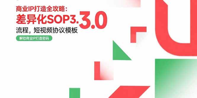 （15486期）商业IP打造全攻略：差异化SOP3.0流程，短视频协议模板，婚恋项目实战案例-讯领网创