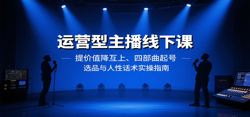 运营型主播线下课：提价值降互上、四部曲起号、选品与人性话术实操指南-讯领网创