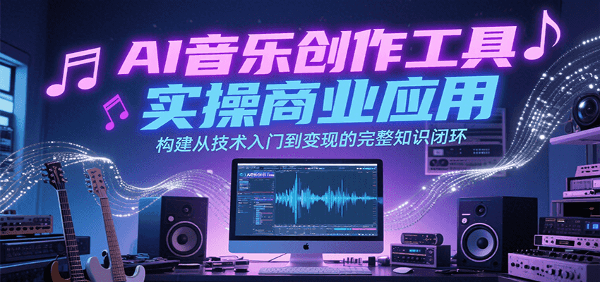 AI音乐创作工具实操商业应用，构建从技术入门到变现的完整知识闭环-讯领网创