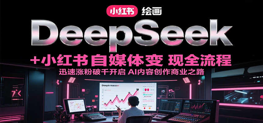 DeepSeek绘画+小红书自媒体变现全流程，迅速涨粉破千开启AI内容创作商业之路-讯领网创
