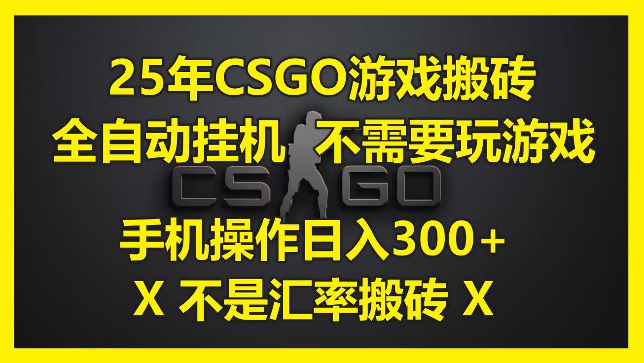 25年CSGO游戏搬砖，全自动挂机，不需要玩游戏，手机操作日入300+。(不是汇率搬砖)-讯领网创