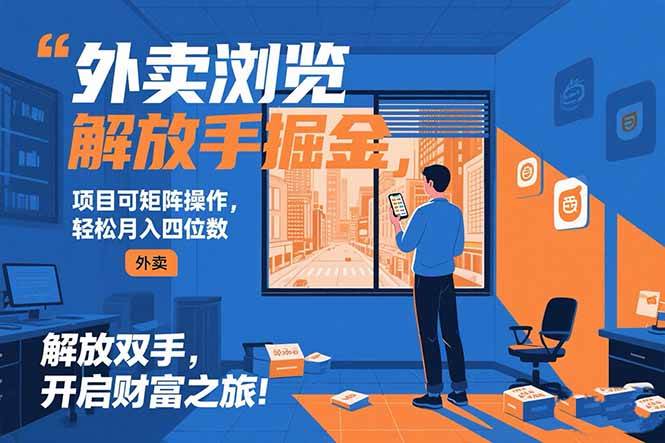 （15440期）外卖浏览掘金项目 可矩阵操作 轻松日入500+-讯领网创