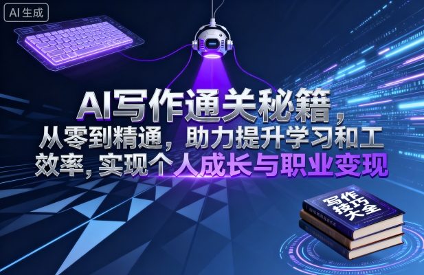 AI写作通关秘籍，从零到精通，助力提升学习和工作效率，实现个人成长与职业变现-讯领网创