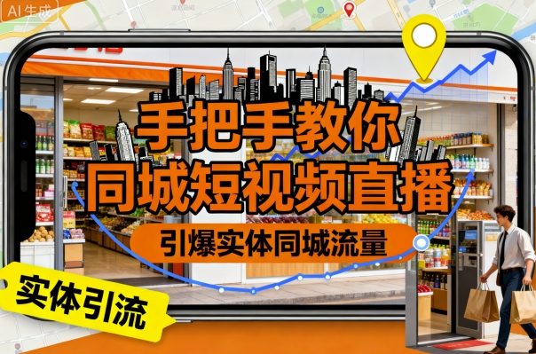 手把手教你同城短视频直播，引爆实体同城流量-讯领网创
