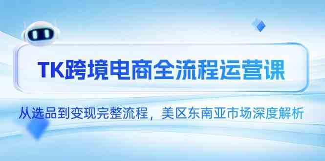 TK跨境电商全流程运营课，从选品到变现完整流程，美区东南亚市场深度解析-讯领网创