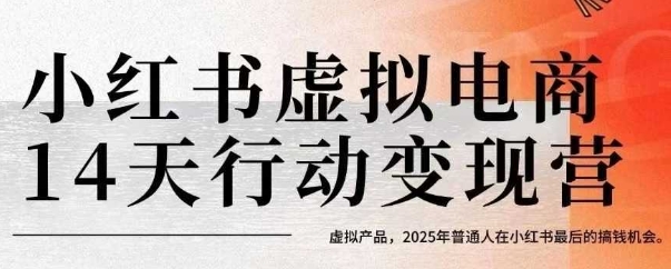 小红书虚拟电商14天变现训练营，虚拟产品，2025年普通人在小红书最后的搞钱机会-讯领网创