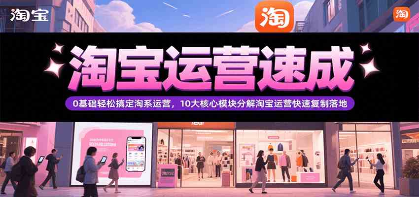 淘宝运营速成，0基础轻松搞定网店运营，10大核心模块分解快速复制落地（更新）-讯领网创