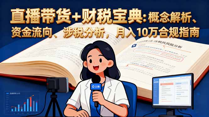 直播带货+财税宝典：概念解析、资金流向、涉税分析，月入10万合规指南-讯领网创