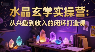 水晶玄学实操营：从兴趣到收入的闭环打造课-讯领网创