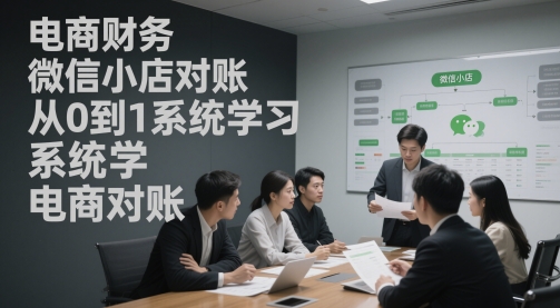 电商财务微信小店对账，从0到1系统学习电商对账-讯领网创