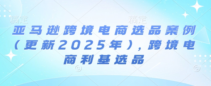 亚马逊跨境电商选品案例(更新2025年7月)，跨境电商利基选品-讯领网创
