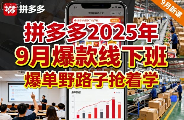 拼多多2025年9月爆款线下班，爆单野路子抢着学-讯领网创