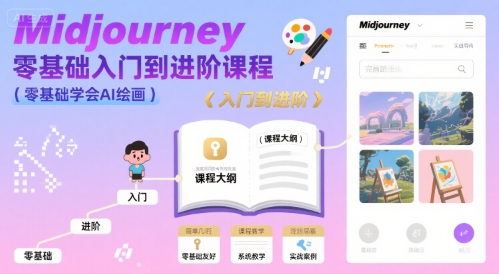 midjourney零基础入门到进阶课程，零基础学会AI绘画-讯领网创