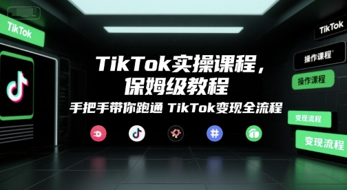 TikTok实操课程，保姆级教程，手把手带你跑通TikTok变现全流程-讯领网创