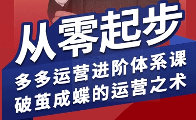 拼多多运营进阶系统课，从零起步，多多运营进阶体系课，破茧成蝶的运营之术-讯领网创
