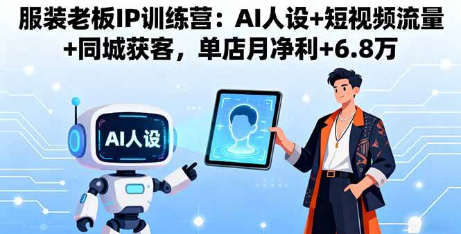 （16117期）服装老板IP训练营：AI人设+短视频流量+同城获客，单店月净利+6.8万-讯领网创
