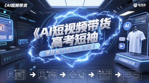 AI短视频带货高考短袖爆款解析制作全流程-讯领网创