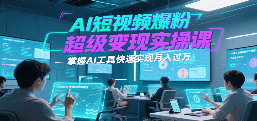 AI短视频爆粉超级变现实操课，掌握AI工具快速实现月入过万-讯领网创