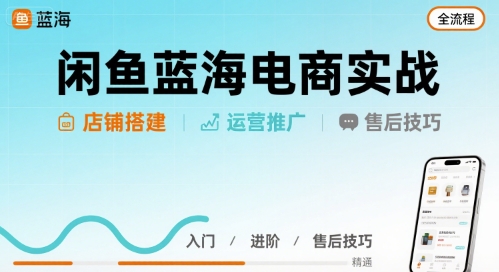 闲鱼蓝海电商实战，店铺搭建运营售后全流程-讯领网创