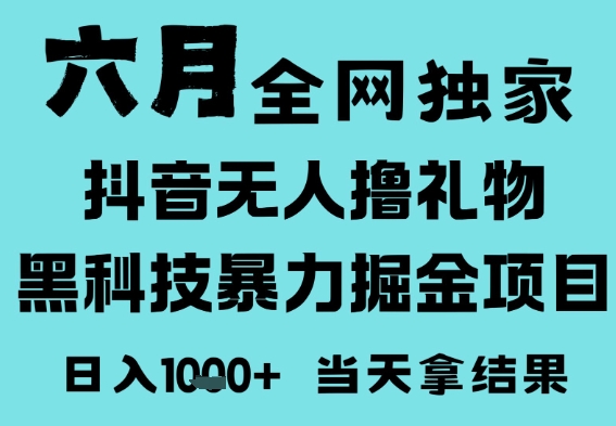 25年6月高爆抖音无人直播最新撸音浪掘金项目，门槛低小白可做，无脑日入1k，可矩阵放大【揭秘】-讯领网创