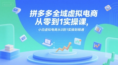 拼多多全域虚拟电商从零到1实操课，小白虚拟电商从0到1实操到精通-讯领网创