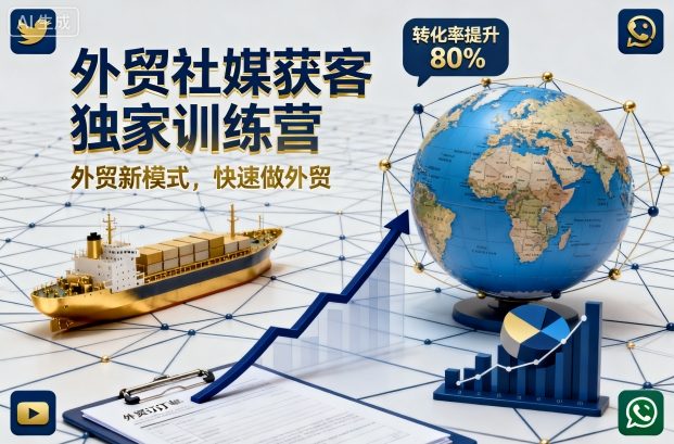外贸社媒获客独家训练营，外贸新模式，快速做外贸-讯领网创