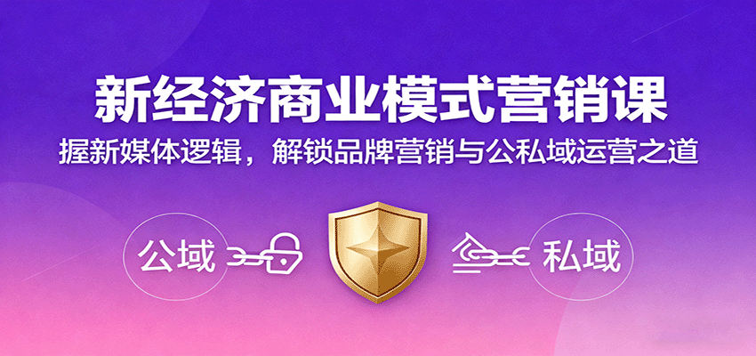 新经济商业模式营销课，握新媒体逻辑，解锁品牌营销与公私域运营之道-讯领网创